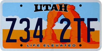 UT license plate Z342TF