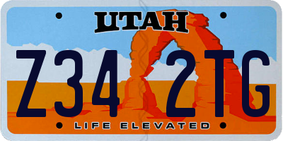 UT license plate Z342TG