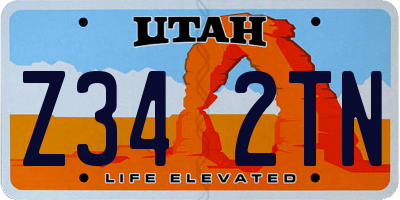 UT license plate Z342TN