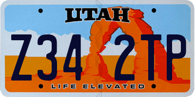 UT license plate Z342TP