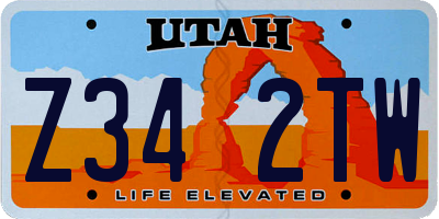 UT license plate Z342TW