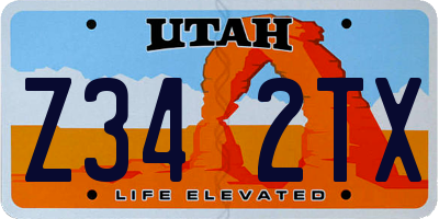 UT license plate Z342TX