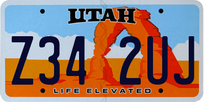 UT license plate Z342UJ