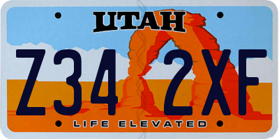 UT license plate Z342XF