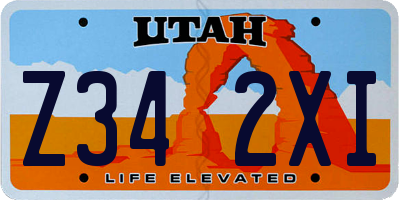 UT license plate Z342XI