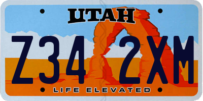 UT license plate Z342XM