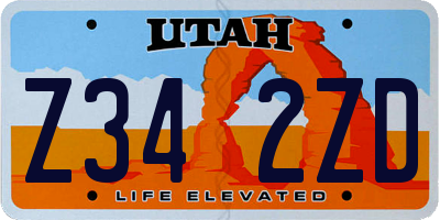 UT license plate Z342ZD
