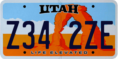 UT license plate Z342ZE