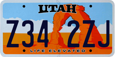 UT license plate Z342ZJ
