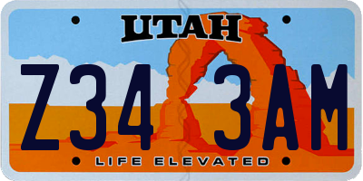 UT license plate Z343AM