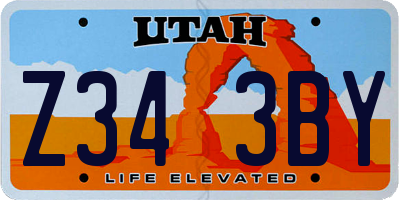 UT license plate Z343BY