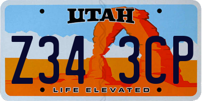 UT license plate Z343CP