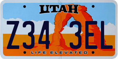 UT license plate Z343EL