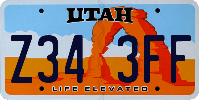 UT license plate Z343FF