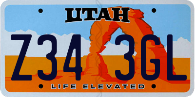 UT license plate Z343GL