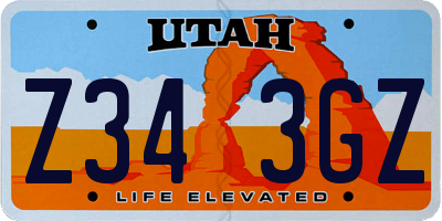UT license plate Z343GZ