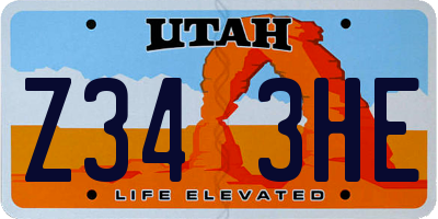 UT license plate Z343HE