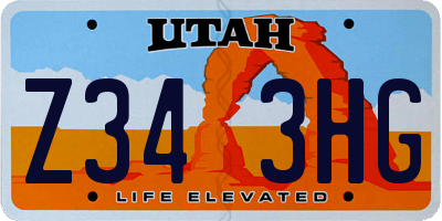UT license plate Z343HG