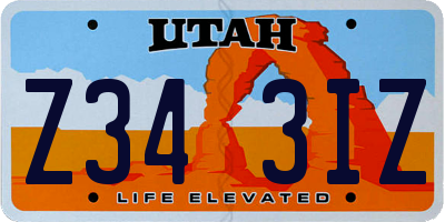UT license plate Z343IZ