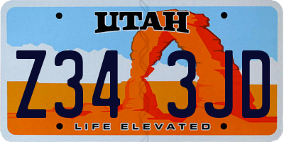 UT license plate Z343JD
