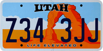 UT license plate Z343JJ