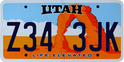UT license plate Z343JK
