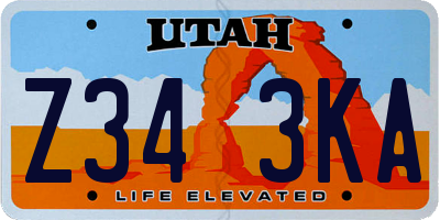 UT license plate Z343KA