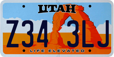 UT license plate Z343LJ