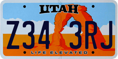UT license plate Z343RJ