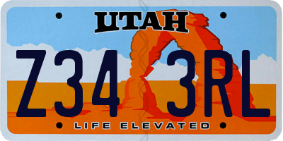 UT license plate Z343RL