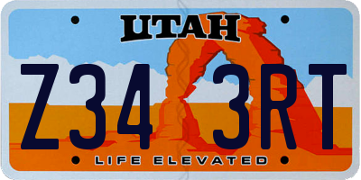UT license plate Z343RT