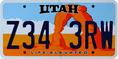 UT license plate Z343RW
