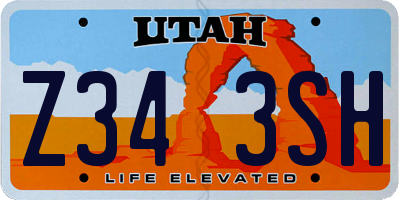 UT license plate Z343SH