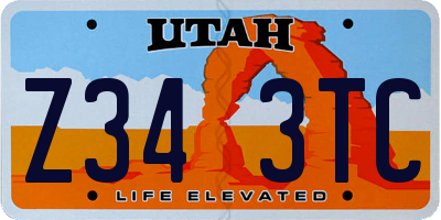 UT license plate Z343TC