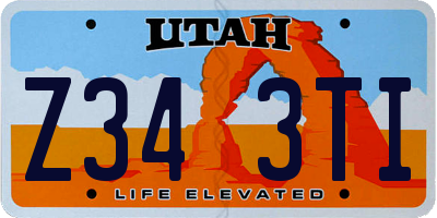 UT license plate Z343TI