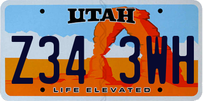 UT license plate Z343WH
