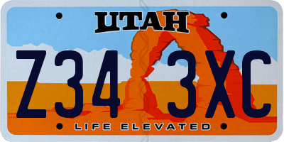 UT license plate Z343XC