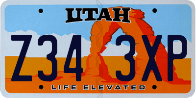UT license plate Z343XP