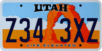UT license plate Z343XZ