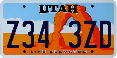 UT license plate Z343ZD