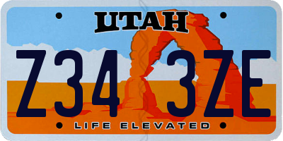 UT license plate Z343ZE