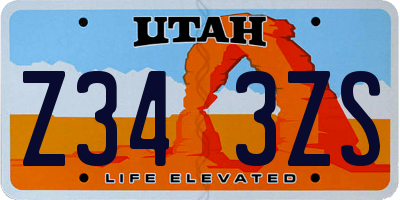 UT license plate Z343ZS