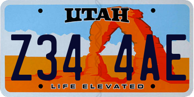 UT license plate Z344AE