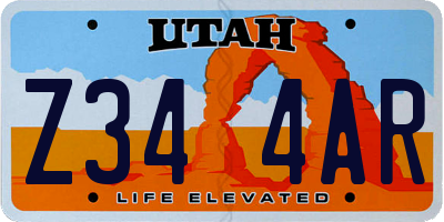 UT license plate Z344AR
