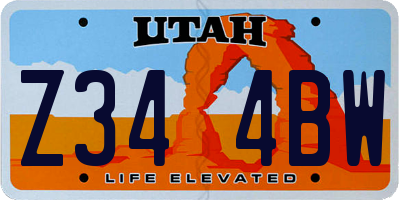 UT license plate Z344BW