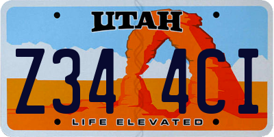 UT license plate Z344CI
