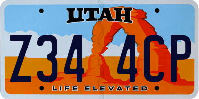 UT license plate Z344CP