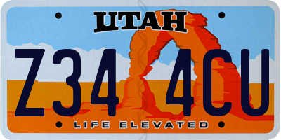 UT license plate Z344CU