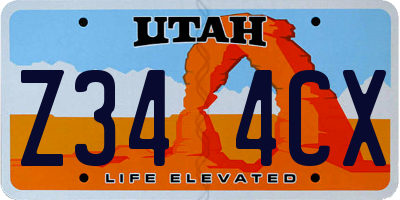 UT license plate Z344CX