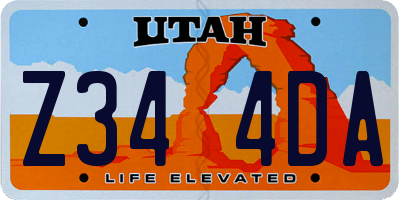 UT license plate Z344DA